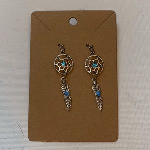 pretty boho dream catcher earrings
